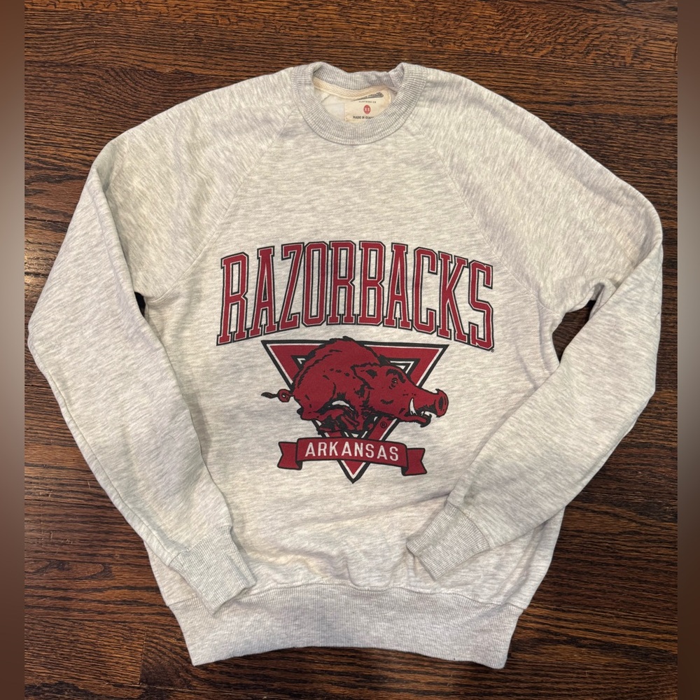 Gray Charlie Hustle Razorbacks Sweater XS